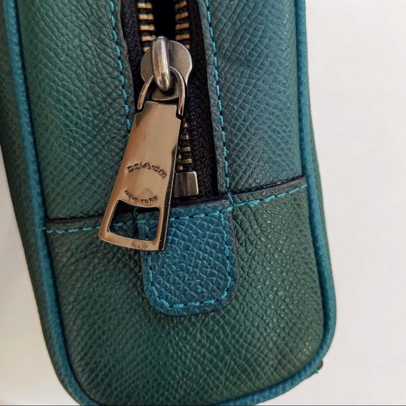 💼 Coach Teal Bleecker Leather Travel Case - Picture 4 of 7
